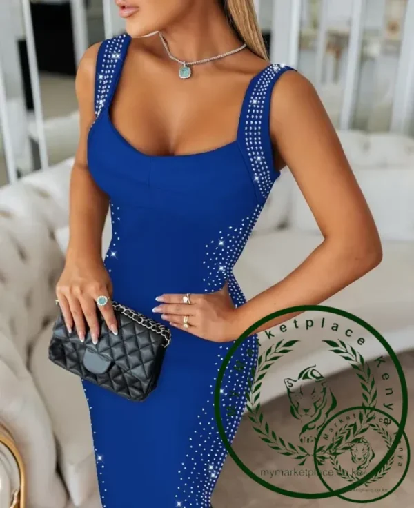 Sexy Night Out Party Dresses for Women 2022 Rhinestone Ruched High Slit Contrast Lace Corset Sleeveless Halter Slim Dress New - Image 4