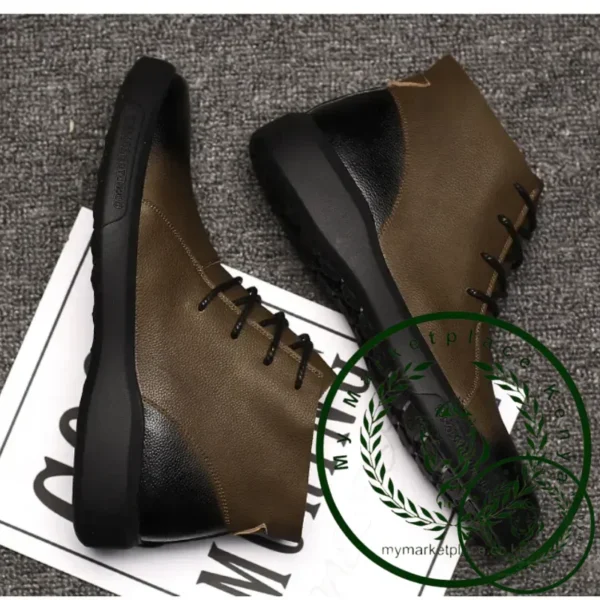 Genuine Leather Men Boots Retro Motorcycle Boots for Men Chelsea Boots Warm Men Ankle Boots Working Casual Boot Zapatos Hombre