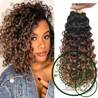 12"GoGo Curl Crochet Hair Short Curly Crochet Hair for Women Water Wave Deep Twist Crochet Braids Synthetic Braiding Hair