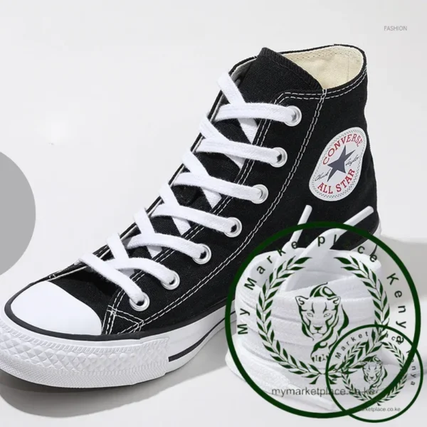1Pair Flat Shoelaces Canvas Sneakers Sports Shoes Laces Classic Women And Men Shoelace Solid Double Flat White Black Shoelaces