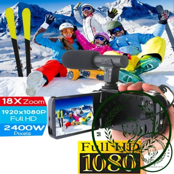 Professional 24MP digital camera, night vision device, 3-inch LCD touch screen, 18x digital zoom camera, and microphone wide-ang - Image 4
