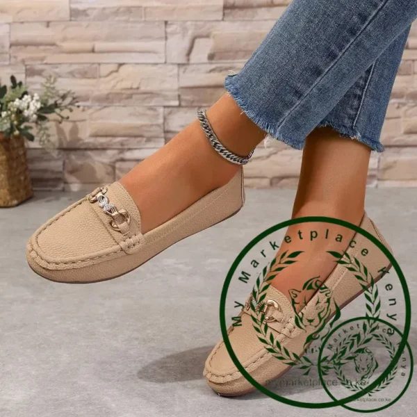 Women's Casual Slip on Mary Jane Shoes 2025 Spring Autumn New Fashion Round Toe Solid Soft Sole Flat Loafers Zapatos De Mujer - Image 3