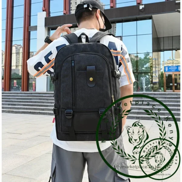 New Casual Camping Male Backpack Laptop Backpack Hiking Bag Large Capacity Men Travel Backpack Canvas Fashion Youth Sport Bags - Image 5