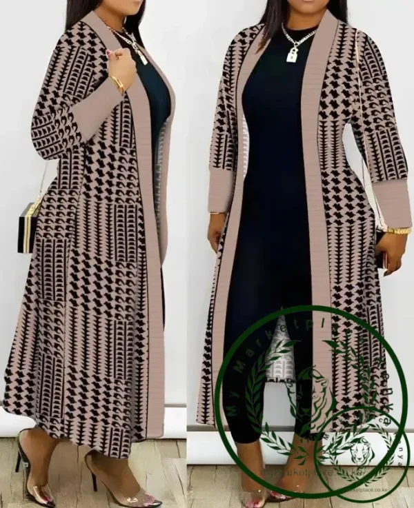Women's Comfortable Casual Coat 2025 Autumn Winter Latest Plus Size Leopard Print Open Front Long Jacket Open Front Daily Top