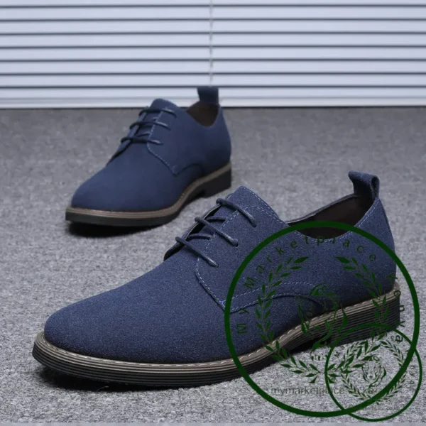 Plus Size 38-48 Men Casual Shoes Men's Suede Shoe Lace Up Blue Oxford Shoes for Men Flats Luxury Breathable Dress Shoes for Male