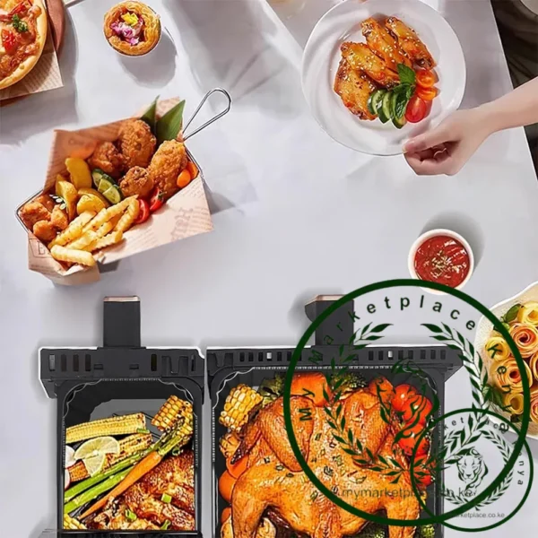 Baking Tray Basket Insert Food Safe Rectangular Air Fryer Silicone Liners Air Fryer Basket Accessories for Ninja Air Fryer AF500 - Image 4
