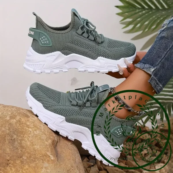 Women's Trendy and Breathable Casual Shoes Ladies' Versatile Sneakers Womens Breathable Casual Shoes Womens Anti-slip Flat Shoes - Image 2