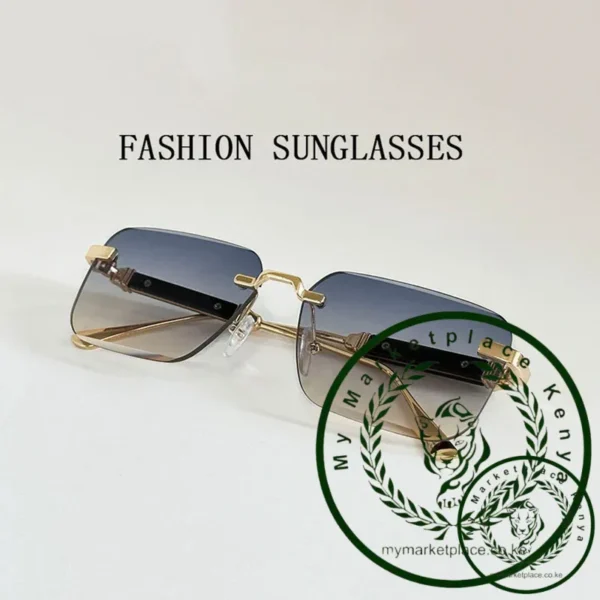 New 2024 Square Sunglasses Women Trendy Vintage Designer Rimless Sunglasses For Men Vacation Fashion Glasses Lentes De Sol Mujer - Image 2