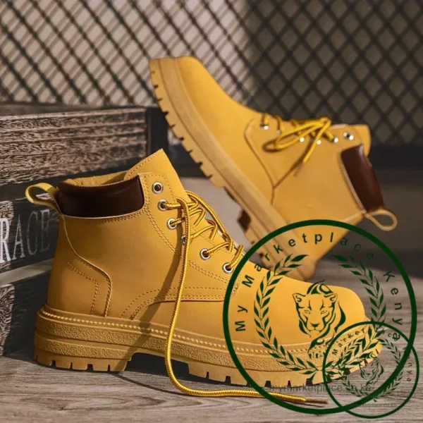 Men's Vintage Suede Ankle Boots Autumn Combat Boots Fashion Lace Up Winter Outdoor Warm Leisure Shoes Lace Up Botas - Image 3