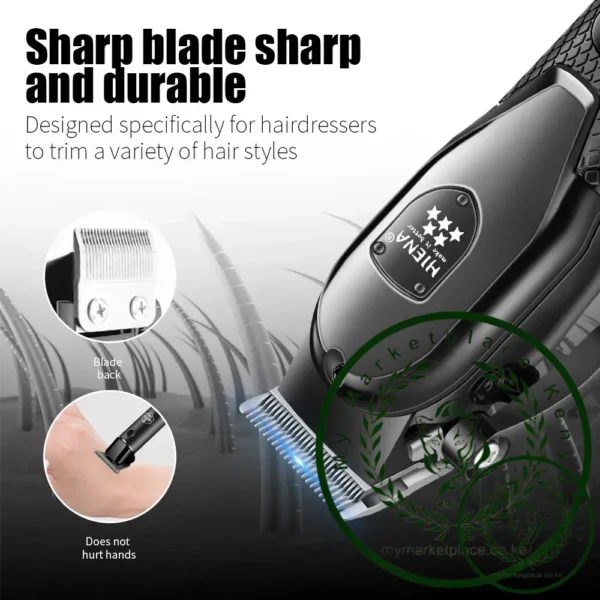 hiena Hair Clipper Kit for Men Electric Shaver Hair Trimmer Professional Cutting Machine Hair Trimmer with LCD Digital Display - Image 3