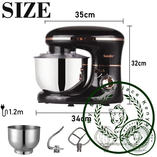 Stand Mixer Professional Kitchen Aid Food Blender Cream Whisk Cake Dough Mixers With Bowl Metal Gear Chef Machine Charm Sonifer - Image 6