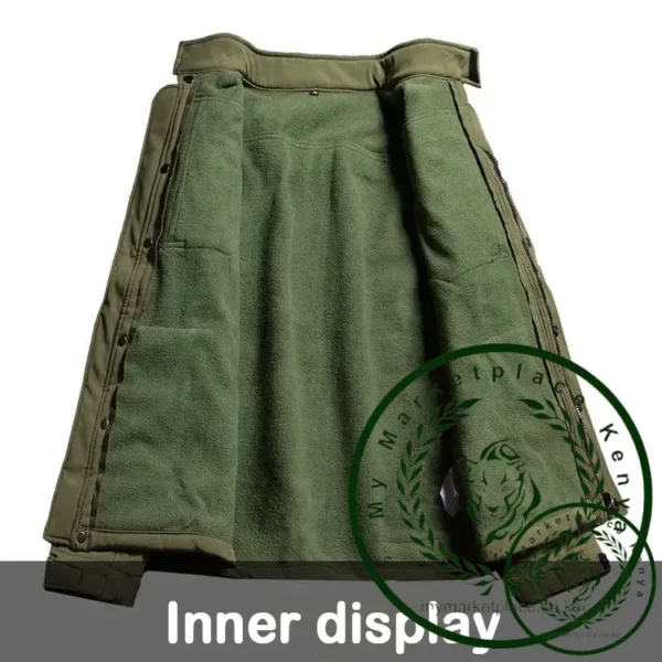 Military Shark Skin Soft Shell Sets Men Winter Multi-pocket Wear-resistant Fleece Warm Jackets+Army Waterproof Pants 2 Pcs Suits - Image 4