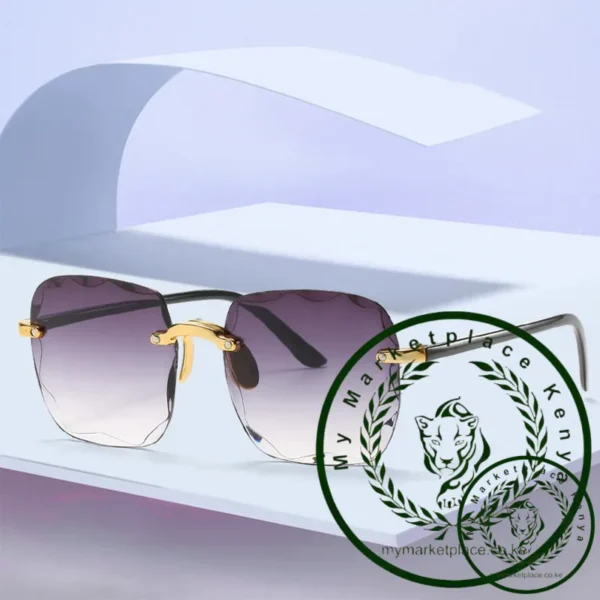 2023 New Rimless Women's Sunglasses Fashion Gradient Lenses Sun glasses Lady Vintage Alloy Legs Classic Designer Shades UV400 - Image 5