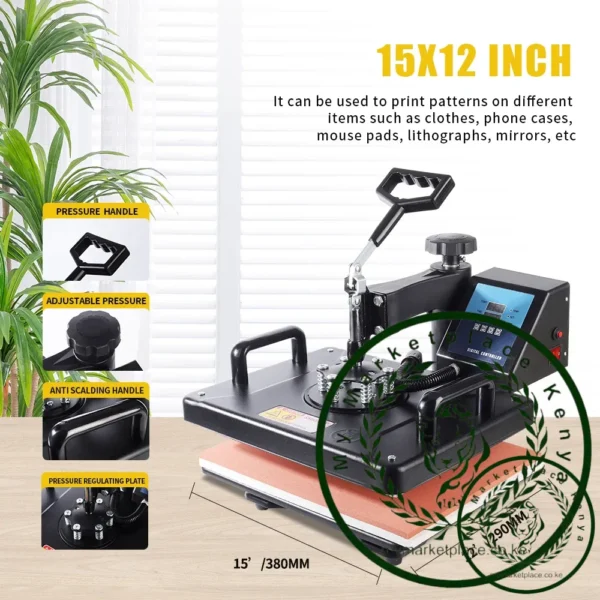 Cheap 30*38CM 8 in 1 Combo Heat press Machine Sublimation Printer 2D Heat Transfer Machine for Cap Mug Plate Tshirts CE Approved - Image 5