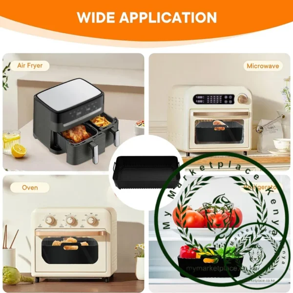 Baking Tray Basket Insert Food Safe Rectangular Air Fryer Silicone Liners Air Fryer Basket Accessories for Ninja Air Fryer AF500 - Image 6