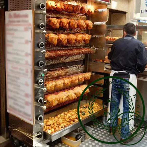 best price vertical double door gas 2 to 8 rods commercial roasted chicken rotisseries machine chicken rotisserie oven