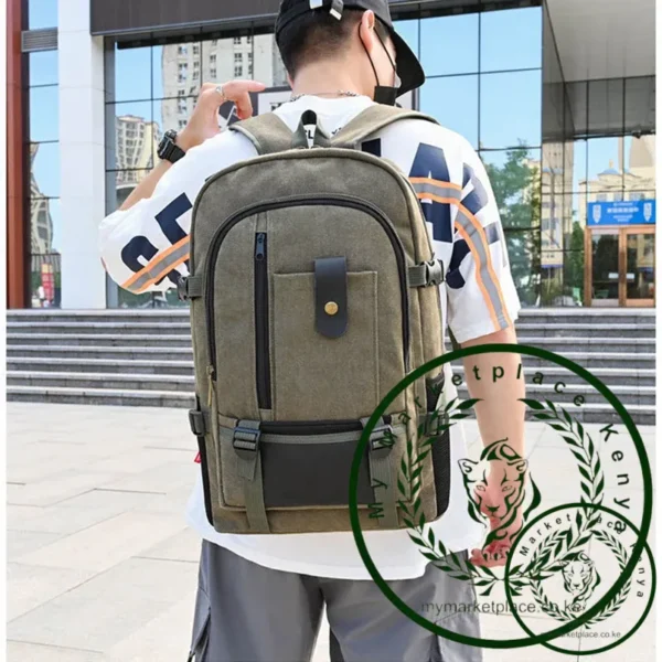 New Casual Camping Male Backpack Laptop Backpack Hiking Bag Large Capacity Men Travel Backpack Canvas Fashion Youth Sport Bags - Image 4