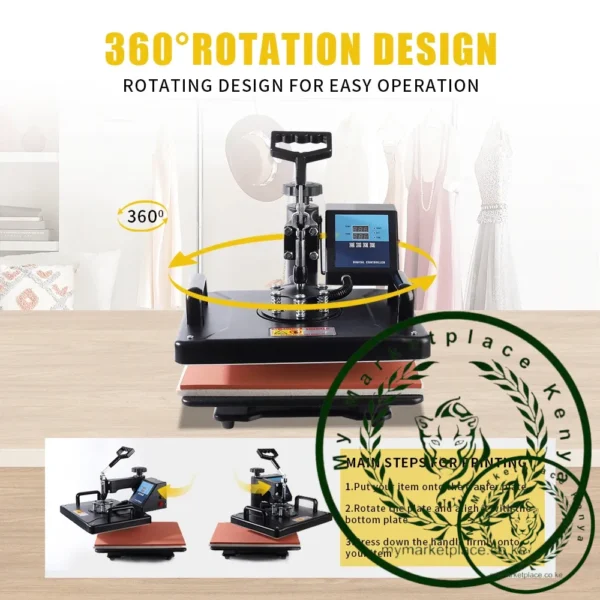 Cheap 30*38CM 8 in 1 Combo Heat press Machine Sublimation Printer 2D Heat Transfer Machine for Cap Mug Plate Tshirts CE Approved - Image 4