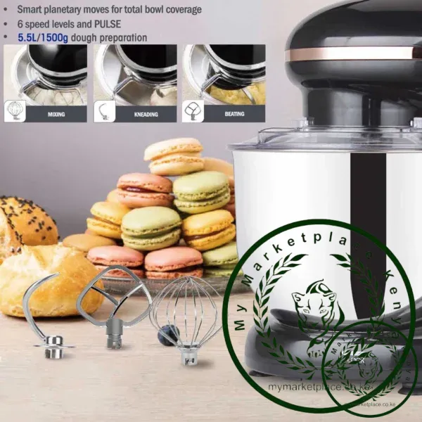Stand Mixer Professional Kitchen Aid Food Blender Cream Whisk Cake Dough Mixers With Bowl Metal Gear Chef Machine Charm Sonifer - Image 5