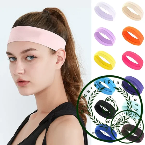 Summer Sports Headbands For Women Fitness Run Yoga Bandanas Solid Color Elastic Hair Bands Stretch Makeup Hair Accessories 2023 - Image 2