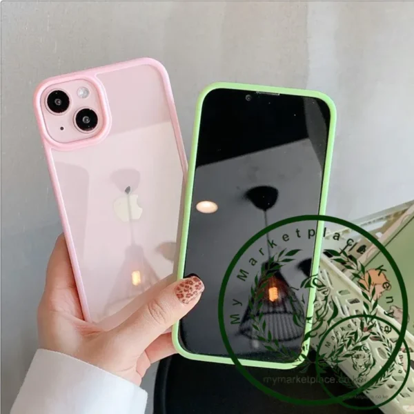 Cute Colour Clear Silicone Case For iPhone 15 14 13 12 11 Pro Max Mini XR X Xs 7 8 6 6s Plus Simple Shockproof Back Cover Case - Image 4