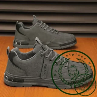 Men's new breathable labor protection shoes, men's trendy and versatile anti slip sports board shoes, workwear shoes
