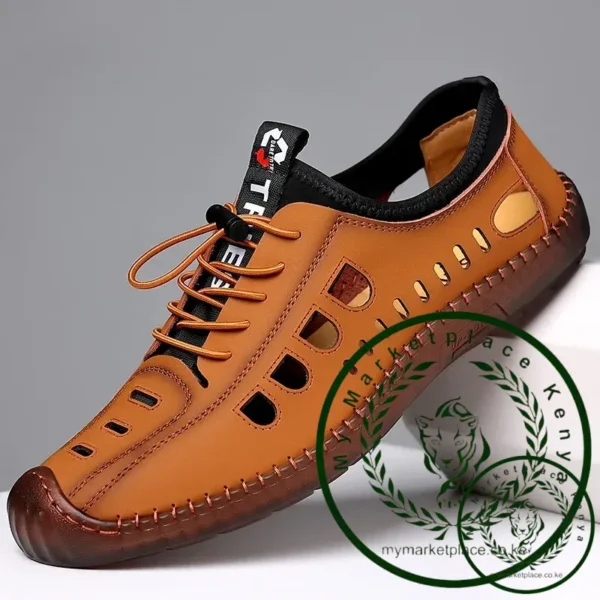 2024 Summer Men Sandal Hollow Casual Sneakers Male Outdoor Non-slip Beach Sandals Slip-On Casual Shoes for Man Soft Flat Shoes - Image 2