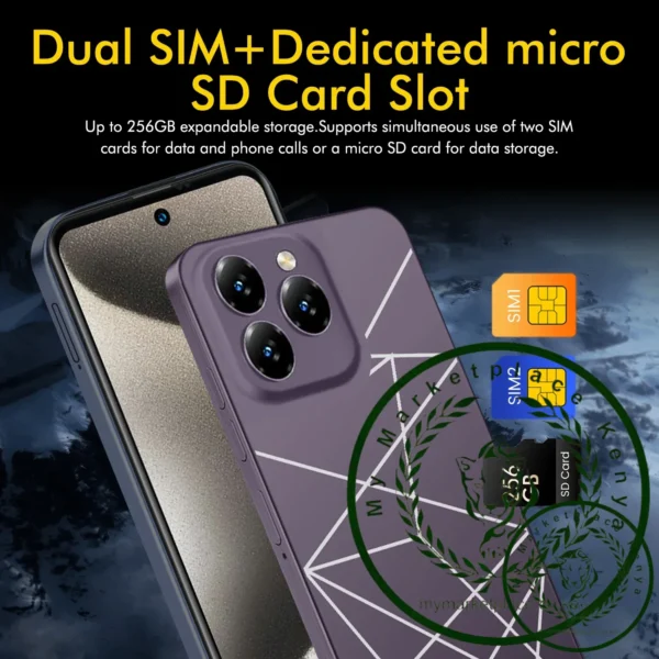 Global Version I16 Pro Max Smartphone Android,6.8'',12GB RAM 512GB ROM,Dual SIM,Mobile phones,Google Play Store,24+48MP,6800mAh - Image 5