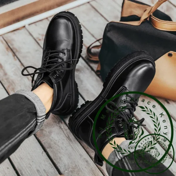 Men's Vintage Suede Ankle Boots Autumn Combat Boots Fashion Lace Up Winter Outdoor Warm Leisure Shoes Lace Up Botas - Image 4