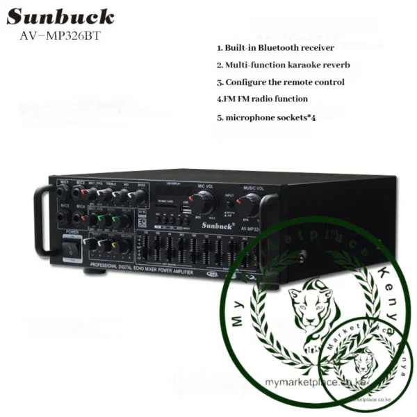 SUNBUCK Sound Amplifier Home Car Bluetooth Audio Power Amplifier EQ Equalization Card Receiver Subwoofer Power Amplifier - Image 4