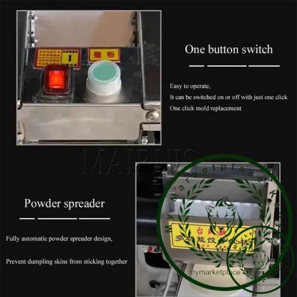 Automatic Imitation Handwork Dumpling Wrapper Machine Commercial Stainless Steel Noodle Press Dough Rolling Pasta Maker - Image 4