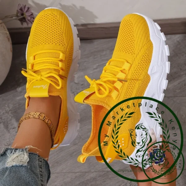 Women's Trendy and Breathable Casual Shoes Ladies' Versatile Sneakers Womens Breathable Casual Shoes Womens Anti-slip Flat Shoes - Image 3