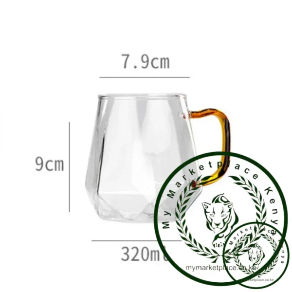 6pcs/4pcs/2pcs/1pcs Glass Mug Luxurious Diamond Patterned Cold Water Cup with Handle High Borosilicate Transparent Drinking Cups - Image 3