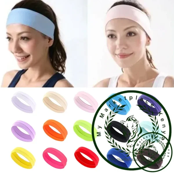 Summer Sports Headbands For Women Fitness Run Yoga Bandanas Solid Color Elastic Hair Bands Stretch Makeup Hair Accessories 2023 - Image 5