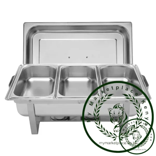 Silver Stainless Steel Buffet Stove Alcohol Heating Hotel Restaurant Banquet Insulated Hot Pot Multi-purpose Serving Plate