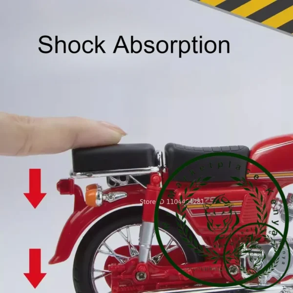 1:12 Honda JH-70 KX450 Alloy Motorcycle Diecast Model Car Toys Front Wheel Steering Rubber Tire Miniature Motorbike for Boy Gift - Image 5