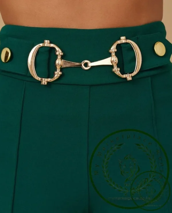 Women's fashionable and casual commuting straight leg pants 2024 autumn new button decoration high waist straight leg work pants - Image 4