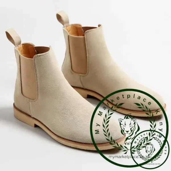 Man Retro Suede Genuine Leather Chelsea Boots Men Fashion Short Ankle Boot Casual British Style High-Top Shoes - Image 3