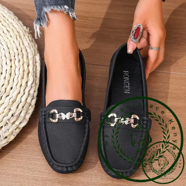 Women's Casual Slip on Mary Jane Shoes 2025 Spring Autumn New Fashion Round Toe Solid Soft Sole Flat Loafers Zapatos De Mujer - Image 5