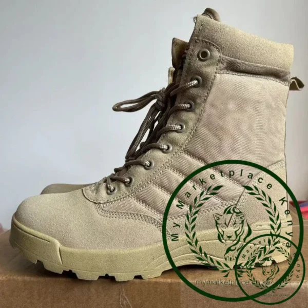 Men's Hiking Shoes Sand Color Outdoor Jungle Mid-calf Boots High Quality Waterproof Desert Boots for Men High-top Men Work Shoes - Image 2
