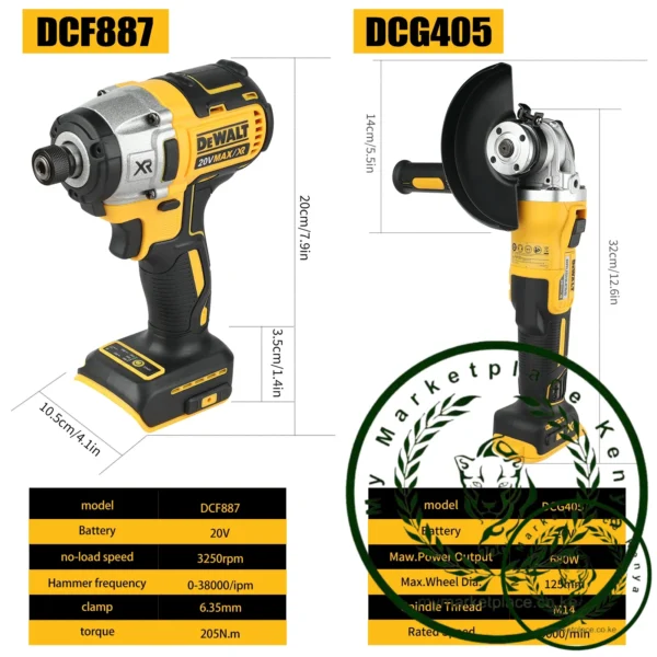 DeWalt Dcf887 or Dcg405NT or DWbag electric wrench angle grinder polishing machine hand drill impact drill - Image 5
