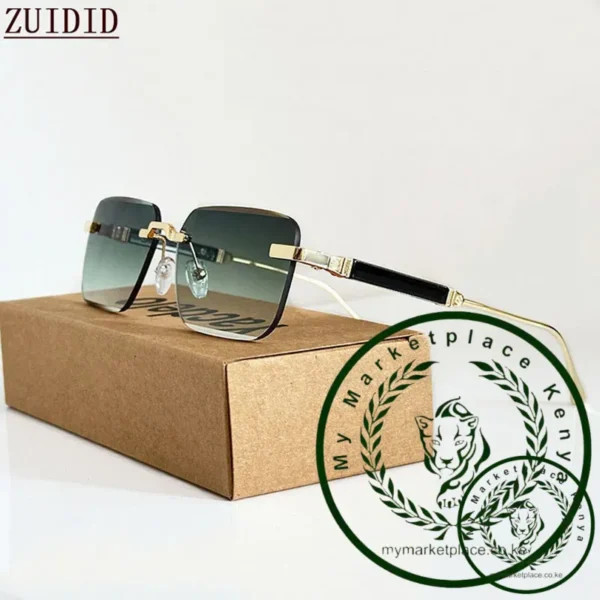 New 2024 Square Sunglasses Women Trendy Vintage Designer Rimless Sunglasses For Men Vacation Fashion Glasses Lentes De Sol Mujer