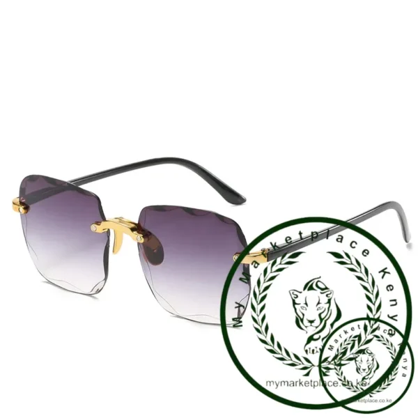 2023 New Rimless Women's Sunglasses Fashion Gradient Lenses Sun glasses Lady Vintage Alloy Legs Classic Designer Shades UV400 - Image 6