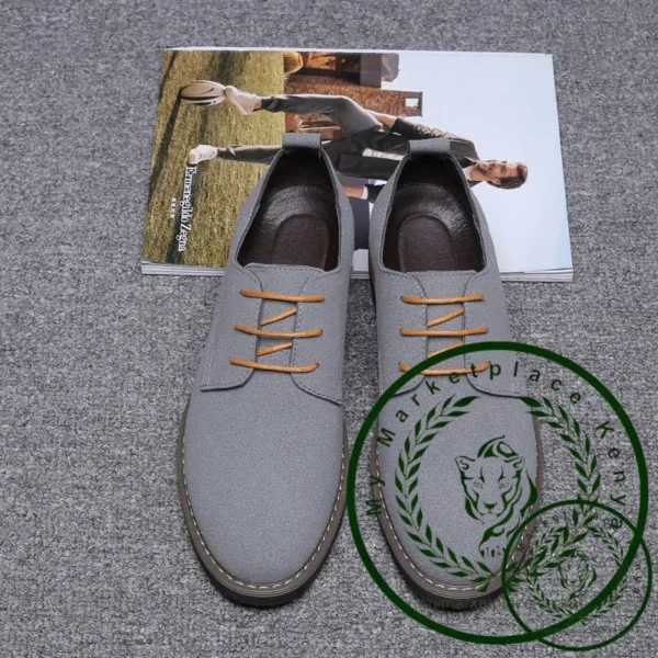 Plus Size 38-48 Men Casual Shoes Men's Suede Shoe Lace Up Blue Oxford Shoes for Men Flats Luxury Breathable Dress Shoes for Male - Image 3