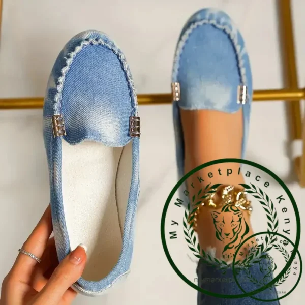 Women Casual Shoes 2024 New Spring and Autumn Flat Loafers Shoes Women Fashion Non-slip Soft Denim Flat Shoes Zapatos De Mujer - Image 3