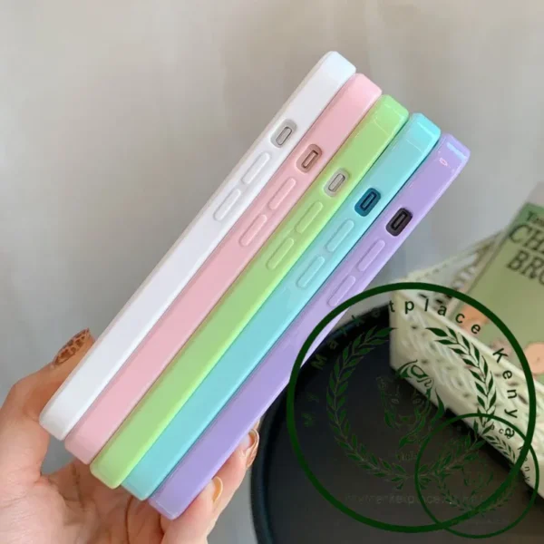 Cute Colour Clear Silicone Case For iPhone 15 14 13 12 11 Pro Max Mini XR X Xs 7 8 6 6s Plus Simple Shockproof Back Cover Case - Image 5