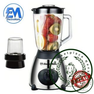 Em 1.5L Multifunctional 2 In 1 Blender VB-Y66 Powerful 4 Speed Motor Countertop Blender With Grinding Machine And Coffee Mill Fruit Juicer With 5 Cupjar And Super Sharp Stainless Steel Blades BD06
