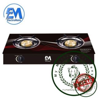 Em Table Top Gas Cooker, 2 Burner With A Strong Glass Gas Cooker GS004 (1YR WRTY)
