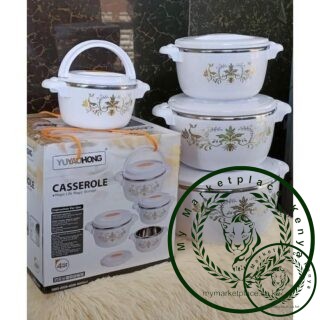 4pcs of Casserole Hotpots Food Warmer Hot Pot, Serving Dishes Serveware Set 1000, 2000, 4000 and 6000ML