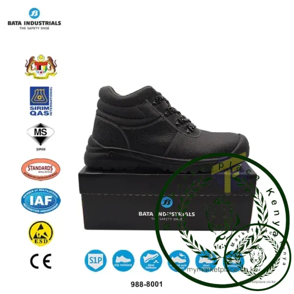 Bata Original Bata Safety Shoes High Cut Lace Up Black Bata Industrials 988-8001 Drury Safety Boots - Image 2